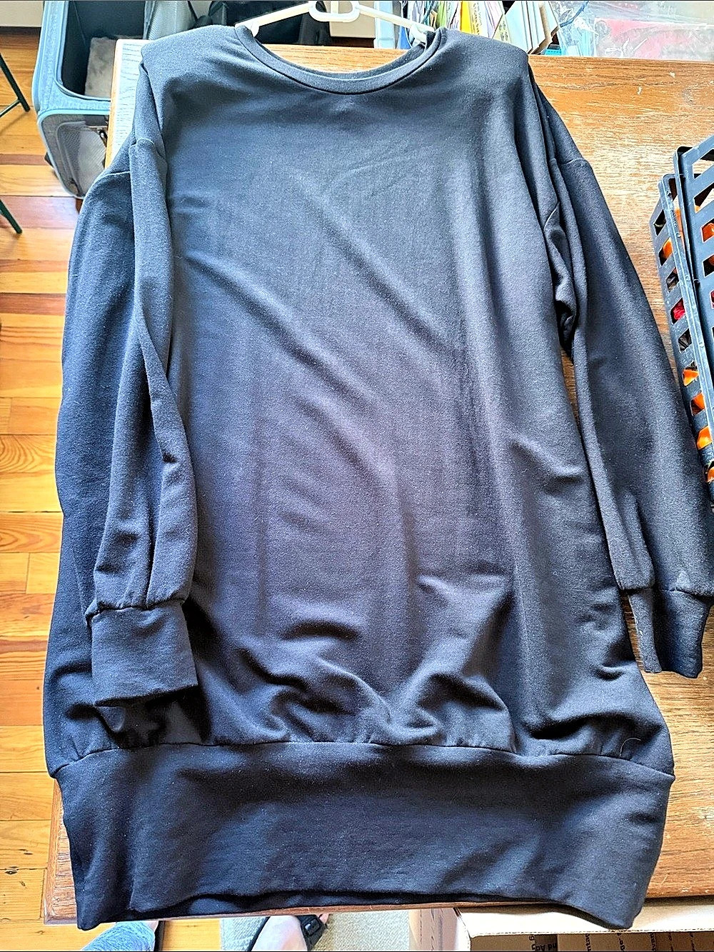 AQUA Black Long Sleeve Tunic Dress